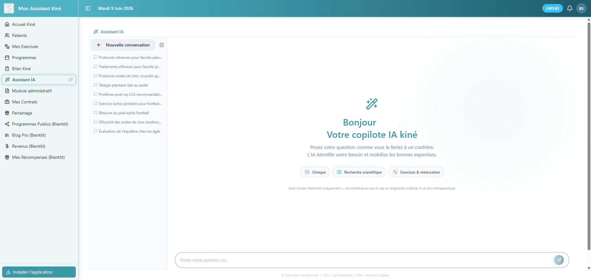 Ton copilote IA kiné