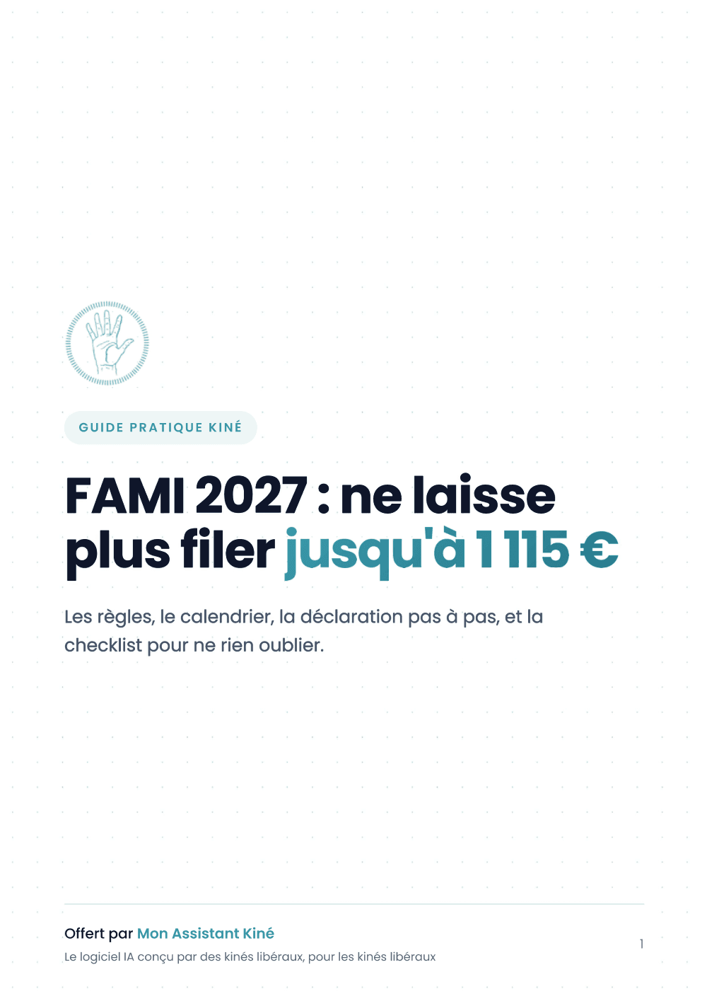 Couverture du guide FAMI 2027 pour kinésithérapeutes libéraux